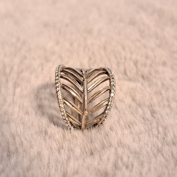 Pandora sz 6 tropical palm leaf ring 925 ALE 52 sterling silver CZ - Picture 3 of 12